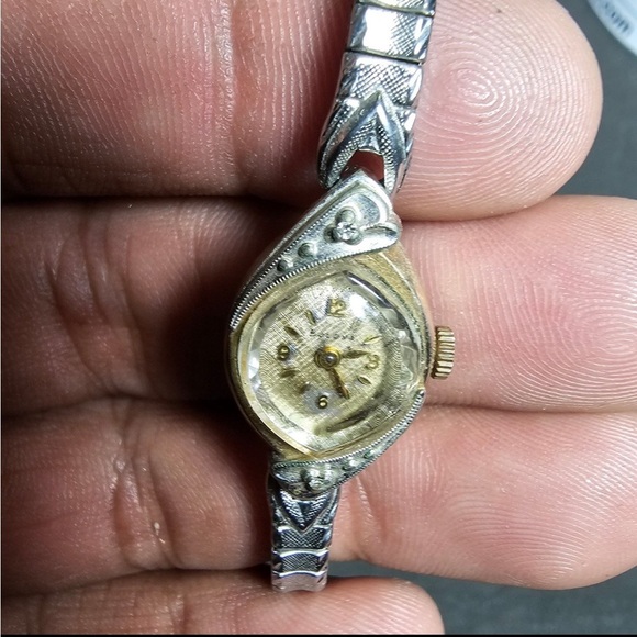 Vintage Bulova M5 Ladies Mechanical Wind Cocktail Watch 10k R.G.P Working - Picture 3 of 11